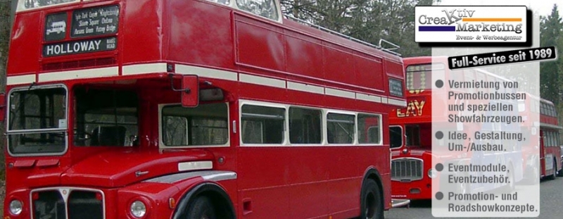 Londonbus,'englischer Doppeldeckerbus',Sundecker,Bristol,Doppelstockbus,Oldtimerbus,'Kraftomnibus für Personenbeförderung',Roadshowfahrzeug,Promotionfahrzeug,Roadshowbus,Promotionbus,'Mobile Messestan